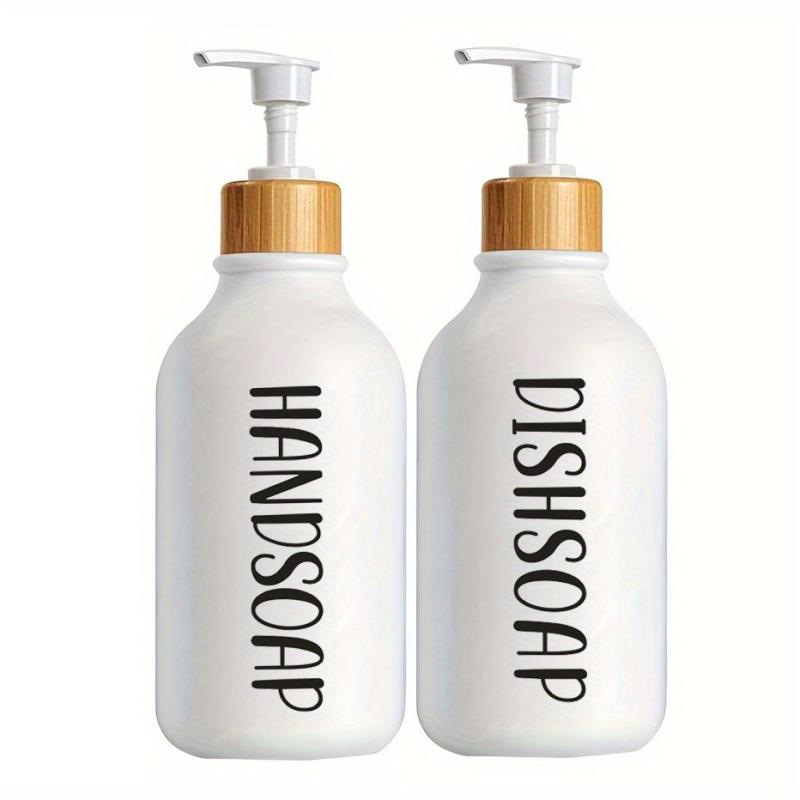500ml Lotion & Soap Dispenser Set for Kitchen Sink, Countertop Decorative Bottle