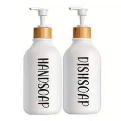 500ml Lotion & Soap Dispenser Set for Kitchen Sink, Countertop Decorative Bottle