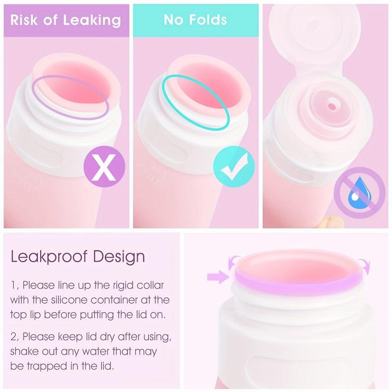 Travel Bottle Toiletries Containers Leak Proof Squeezable Silicone Tubes