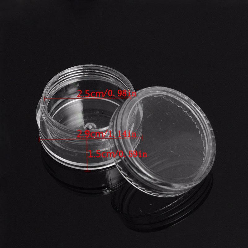 50pcs Clear Cream Jar Mini Cosmetic Bottles for Nail Polish Skincare and More