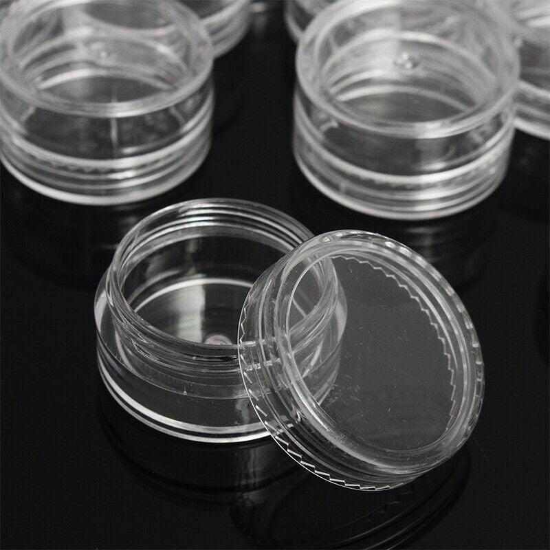 50pcs Clear Cream Jar Mini Cosmetic Bottles for Nail Polish Skincare and More