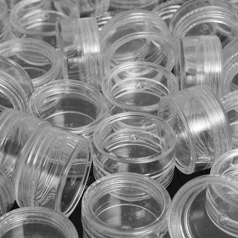 50pcs Clear Cream Jar Mini Cosmetic Bottles for Nail Polish Skincare and More