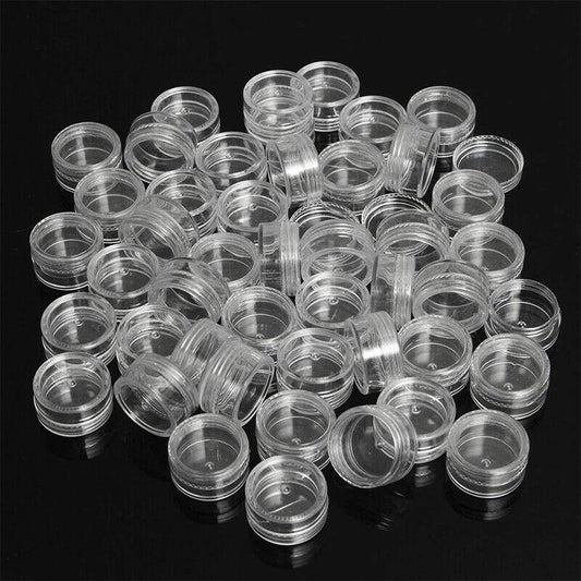 50pcs Clear Cream Jar Mini Cosmetic Bottles for Nail Polish Skincare and More