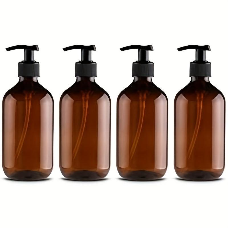 4pcs 300ml Pump Bottles Dispenser Portable Shampoo Lotion Hand Pump Bottle