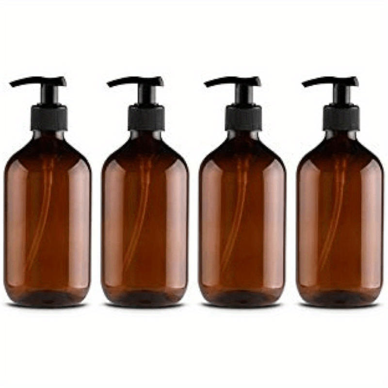 4pcs 300ml Pump Bottles Dispenser Portable Shampoo Lotion Hand Pump Bottle