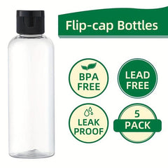 3 4Oz Travel Bottles With Flip Cap Empty Makeup Sample Container 100ml Cap