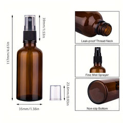 4pcs Amber Glass Spray Bottles 50ml 1.7oz Mini