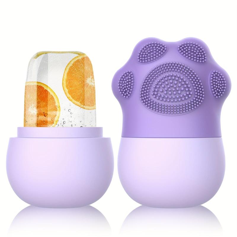 Silicone Ice Roller For Face With Face Cleaning Brush Puffiness Relief
