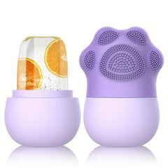 Silicone Ice Roller For Face With Face Cleaning Brush Puffiness Relief