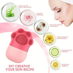Silicone Ice Roller For Face With Face Cleaning Brush Puffiness Relief