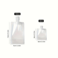 10 pcs Portable Flat Pouch with Paste Bottle Travel Clear Plastic Empty Bag
