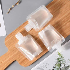 10 pcs Portable Flat Pouch with Paste Bottle Travel Clear Plastic Empty Bag