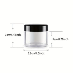 20 Pcs Round Pot Jars Plastic Cosmetic Containers w/ Lid 20ml 0.7oz