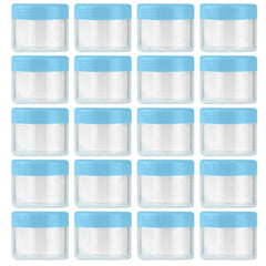 20 Pcs Round Pot Jars Plastic Cosmetic Containers w/ Lid 20ml 0.7oz