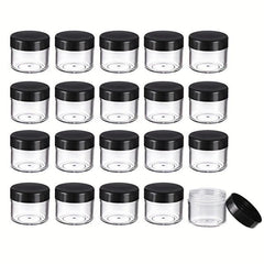 20 Pcs Round Pot Jars Plastic Cosmetic Containers w/ Lid 20ml 0.7oz