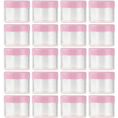 20 Pcs Round Pot Jars Plastic Cosmetic Containers w/ Lid 20ml 0.7oz
