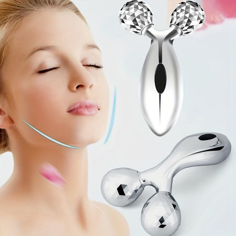 Facial Roller Massager Smooth Wrinkles Neck Eyes Massage Lymphatic Drainage