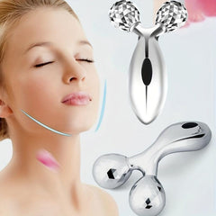Facial Roller Massager Smooth Wrinkles Neck Eyes Massage Lymphatic Drainage
