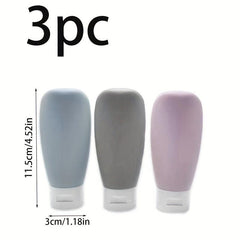 3Pcs Travel Bottles Refillable Squeeze Pouch Leakproof Portable Cosmetic Bottles