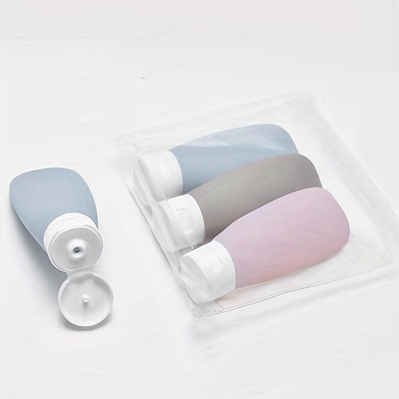 3Pcs Travel Bottles Refillable Squeeze Pouch Leakproof Portable Cosmetic Bottles