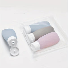 3Pcs Travel Bottles Refillable Squeeze Pouch Leakproof Portable Cosmetic Bottles