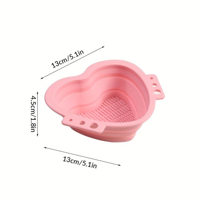 Heart Shaped Silicone Bowl for Makeup Brush Cleaning