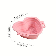 Heart Shaped Silicone Bowl for Makeup Brush Cleaning