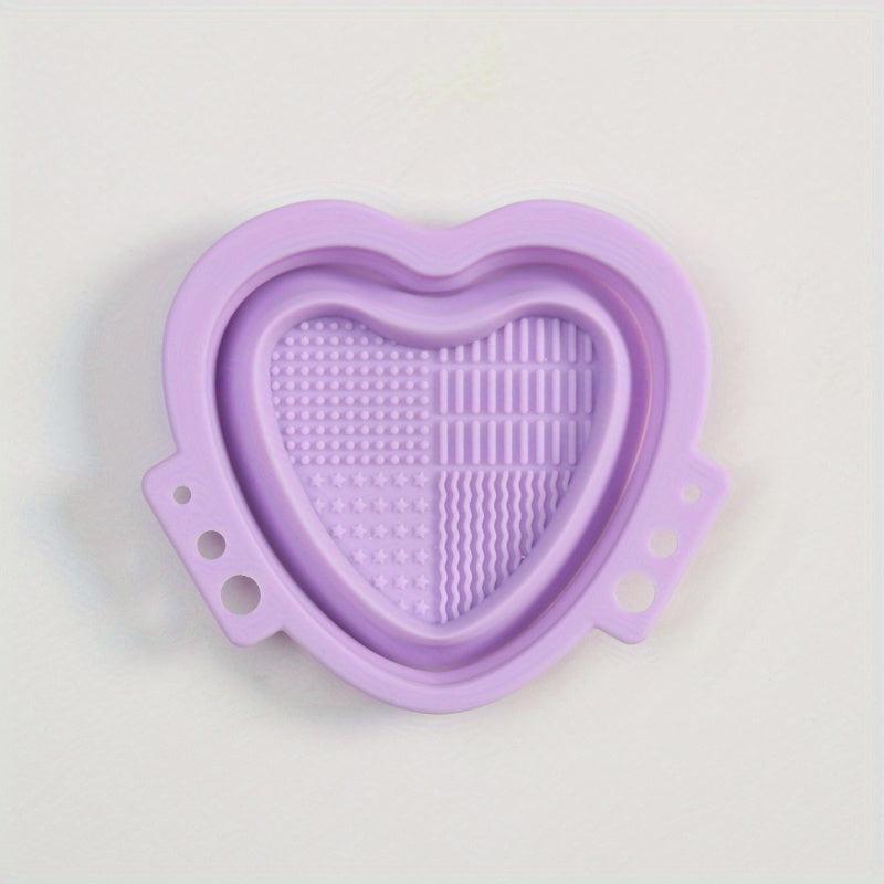 Heart Shaped Silicone Bowl for Makeup Brush Cleaning