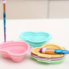Heart Shaped Silicone Bowl for Makeup Brush Cleaning
