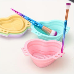 Heart Shaped Silicone Bowl for Makeup Brush Cleaning