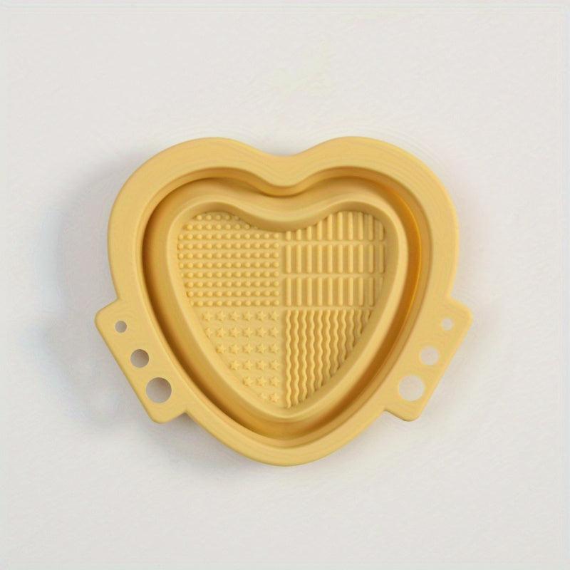 Heart Shaped Silicone Bowl for Makeup Brush Cleaning