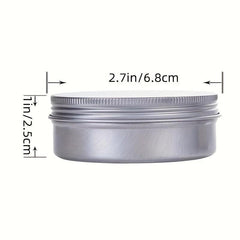 24 Pcs 60ml Aluminum Jars Cosmetic Sample Containers with Screw Cap Lid