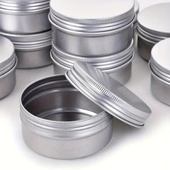 24 Pcs 60ml Aluminum Jars Cosmetic Sample Containers with Screw Cap Lid