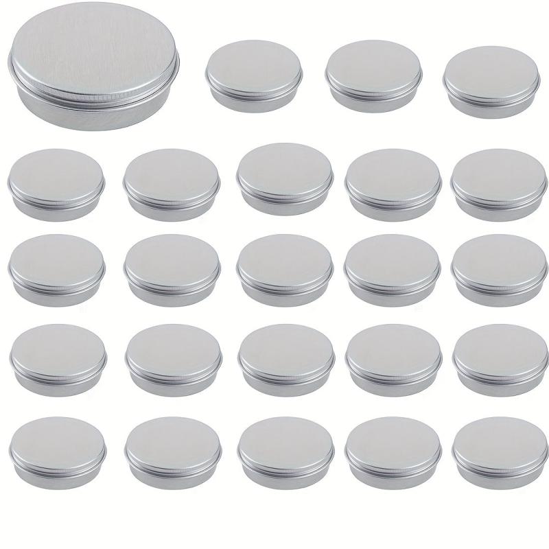 24 Pcs 60ml Aluminum Jars Cosmetic Sample Containers with Screw Cap Lid
