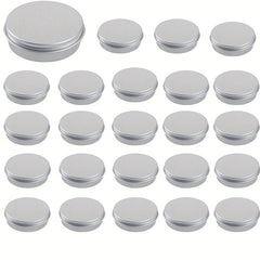24 Pcs 60ml Aluminum Jars Cosmetic Sample Containers with Screw Cap Lid