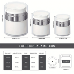 2pcs Empty Airless Pump Cosmetic Jar Container Leak Proof BPA Portable