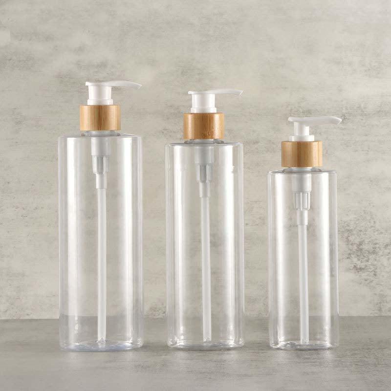 Bamboo Pump Dispenser for Shower Gel - 300ml Capacity