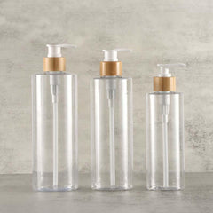 Bamboo Pump Dispenser for Shower Gel - 300ml Capacity