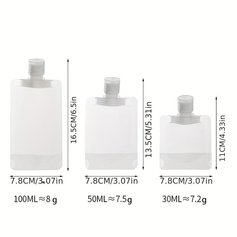 10pcs Travel Containers 30 50 100ml for Toiletries Leak Proof Refillable Bottles
