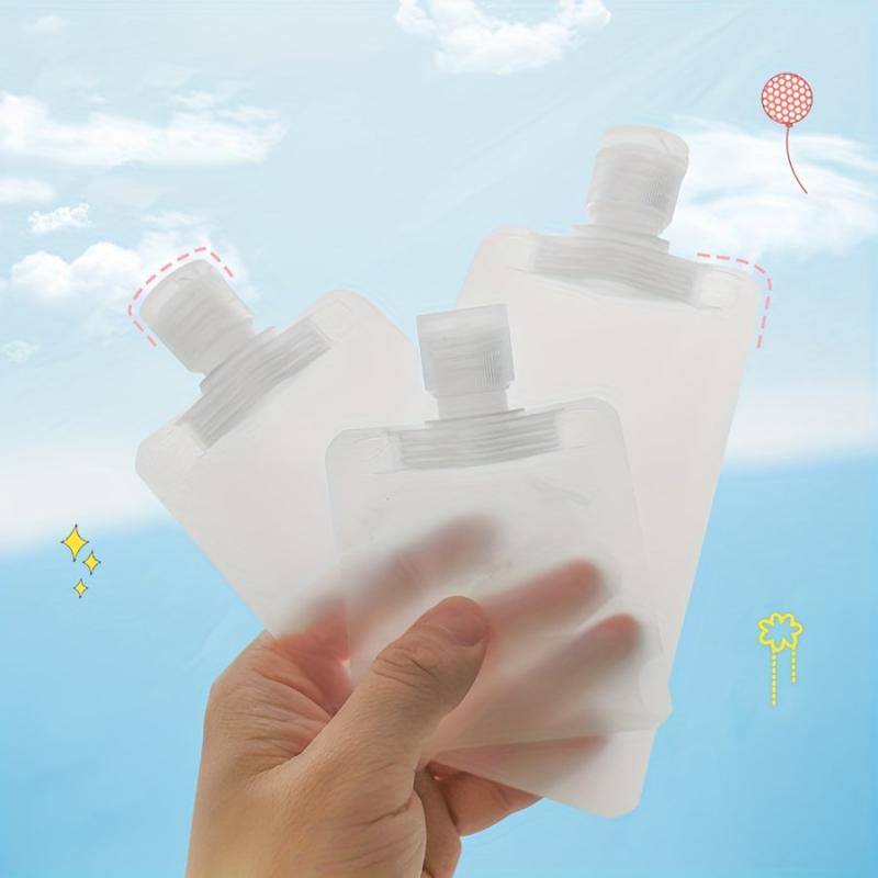 15pcs Travel Size Refillable Squeeze Pouch Cosmetic Bag Stand Up Pouch
