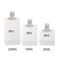 15pcs Travel Size Refillable Squeeze Pouch Cosmetic Bag Stand Up Pouch