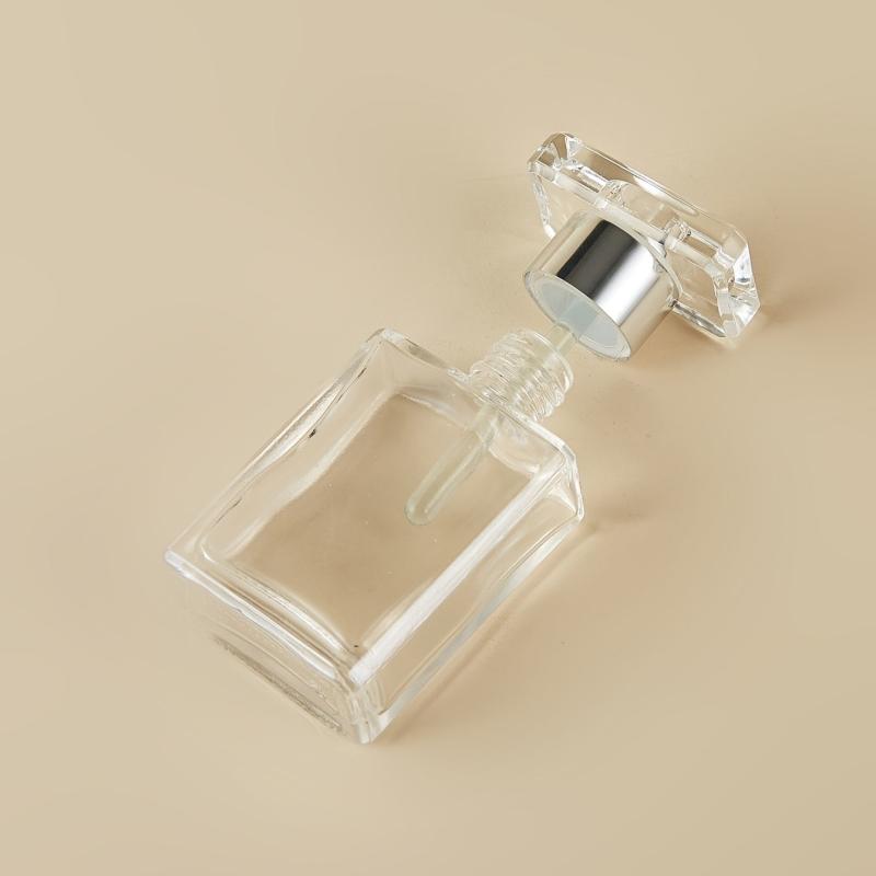 15ml Transparent Essence Bottle with Square Cover - Portable and Refillable