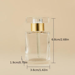 15ml Transparent Essence Bottle with Square Cover - Portable and Refillable
