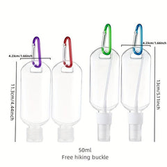 4pcs Travel Bottles Clip On Keychain Hand Sanitizer Holder Containers