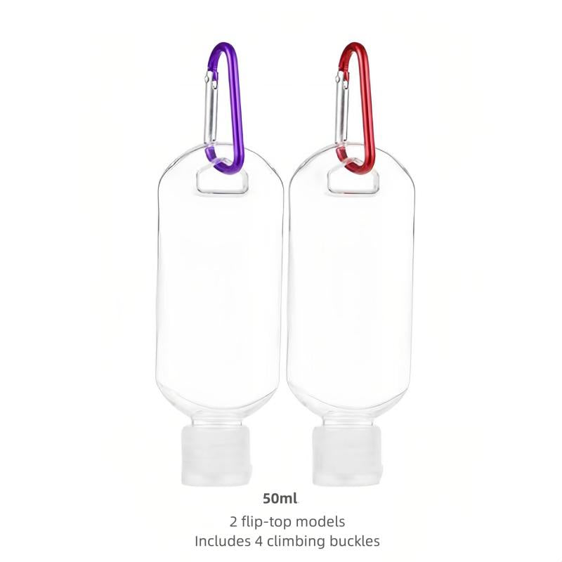 4pcs Travel Bottles Clip On Keychain Hand Sanitizer Holder Containers