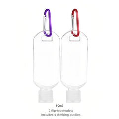 4pcs Travel Bottles Clip On Keychain Hand Sanitizer Holder Containers