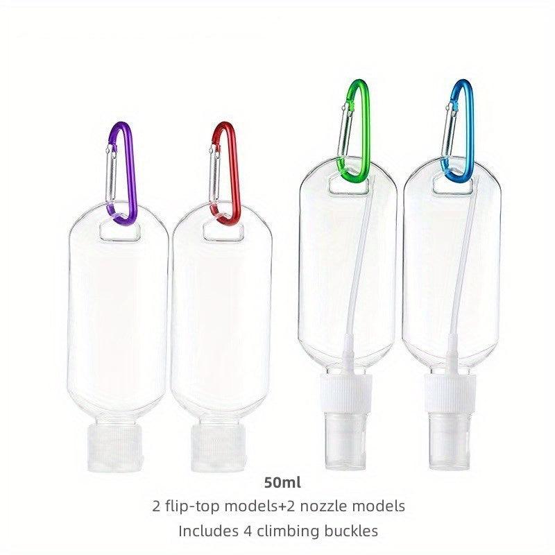 4pcs Travel Bottles Clip On Keychain Hand Sanitizer Holder Containers
