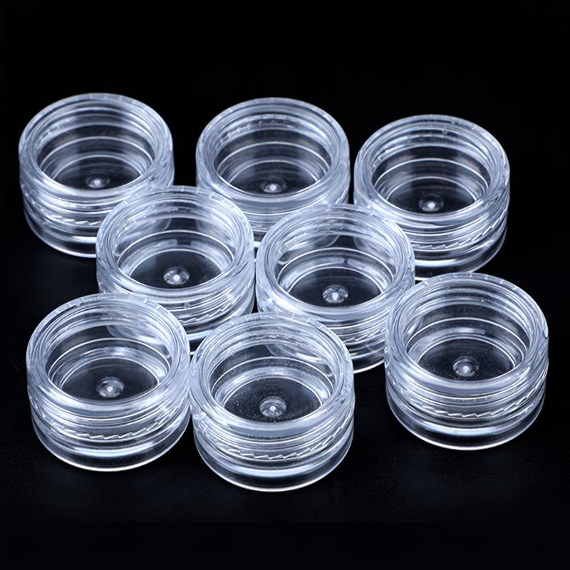 50Pcs 3g Sample Containers With Lids Clear Acrylic Plastic Jars