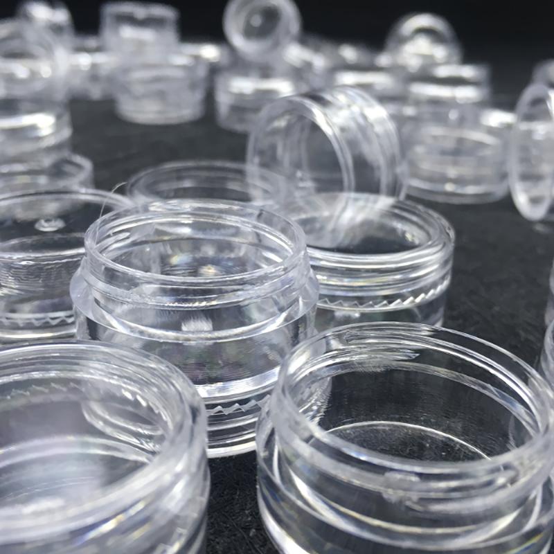 50Pcs 3g Sample Containers With Lids Clear Acrylic Plastic Jars