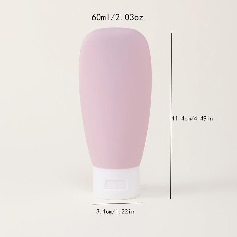 3pcs 60ml Silicone Travel Bottles Leak Proof Squeezable Portable Containers